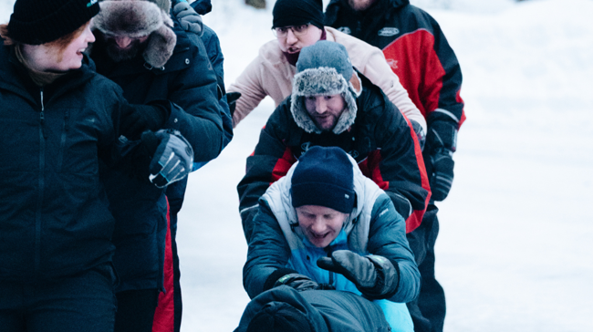 Arcady team in de sneeuw tijdens 10-jarig jubileum in Lapland